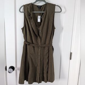 Banana Republic Factory Linen Blend Godet Mini Dress Size Lg NWT $130